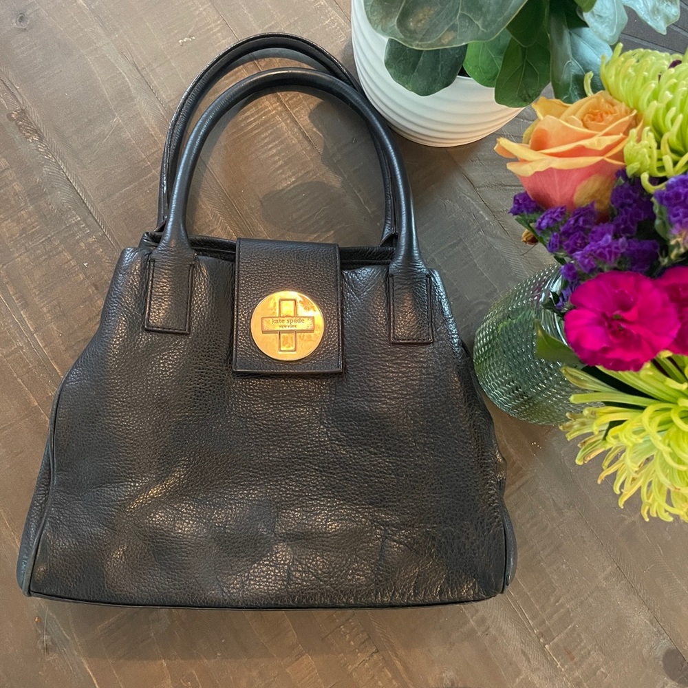 Kate Spade Anisha Black Pebble Leather Satchel